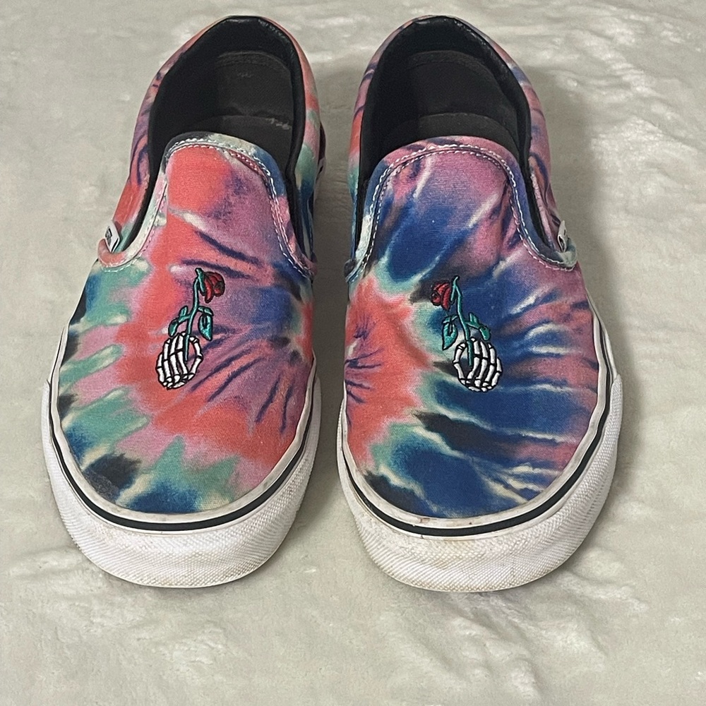 Grateful Dead Vans Classic Slip On Tie Dye Shoes Size Women’s 9 Men’s 7.5 EUC
